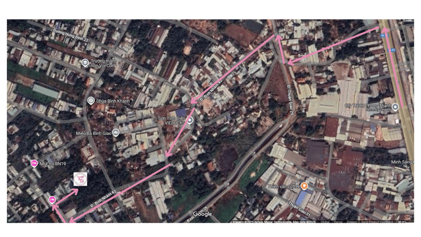 Hướng đi từ Quốc Lộ 13